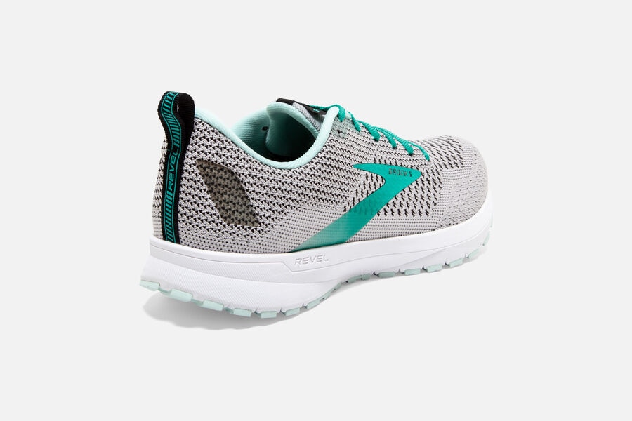 Brooks Running Shoes Womens White/Turquoise - Revel 4 Road - 5760-QXDAF